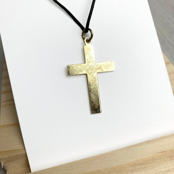 ⭐Gold-tone Floral Cross Pendant/Charm - Picture 2 of 3